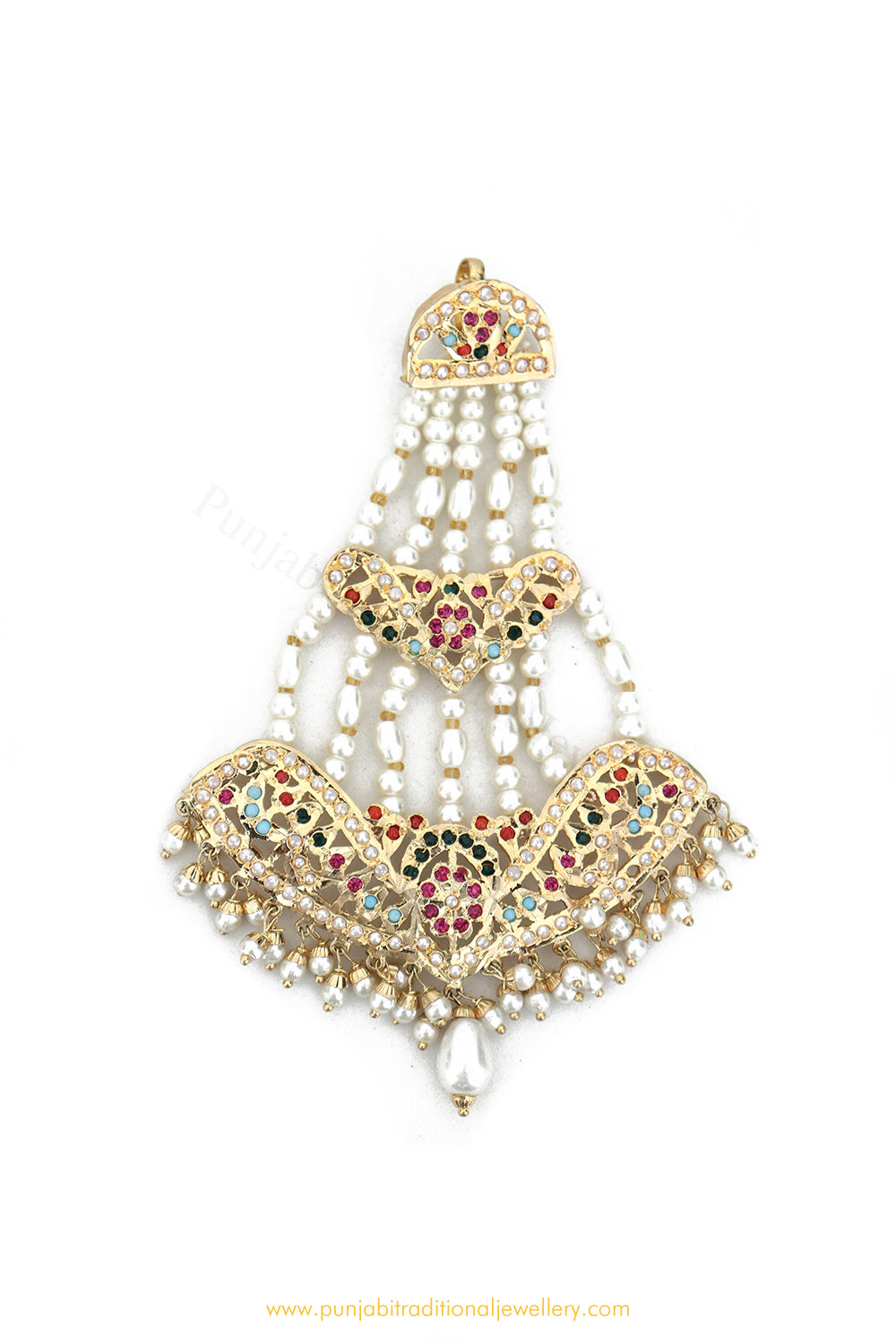 Gold Finished Navratan Jadau Passa By PTJ Exclusive