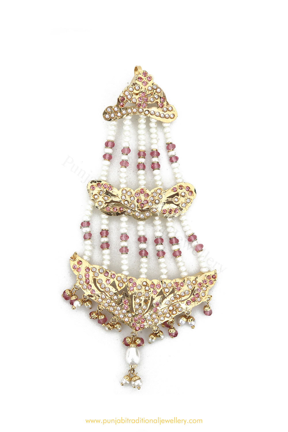Gold Finished Pink Jadau Passa By PTJ Exclusive