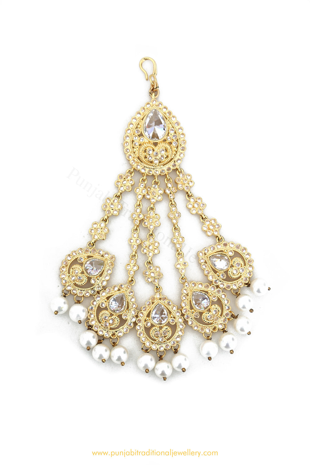 Gold Finished Polki Pearl Passa By PTJ Exclusive