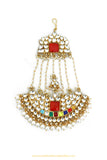Gold Finished Kundan Navratan Passa By PTJ Exclusive