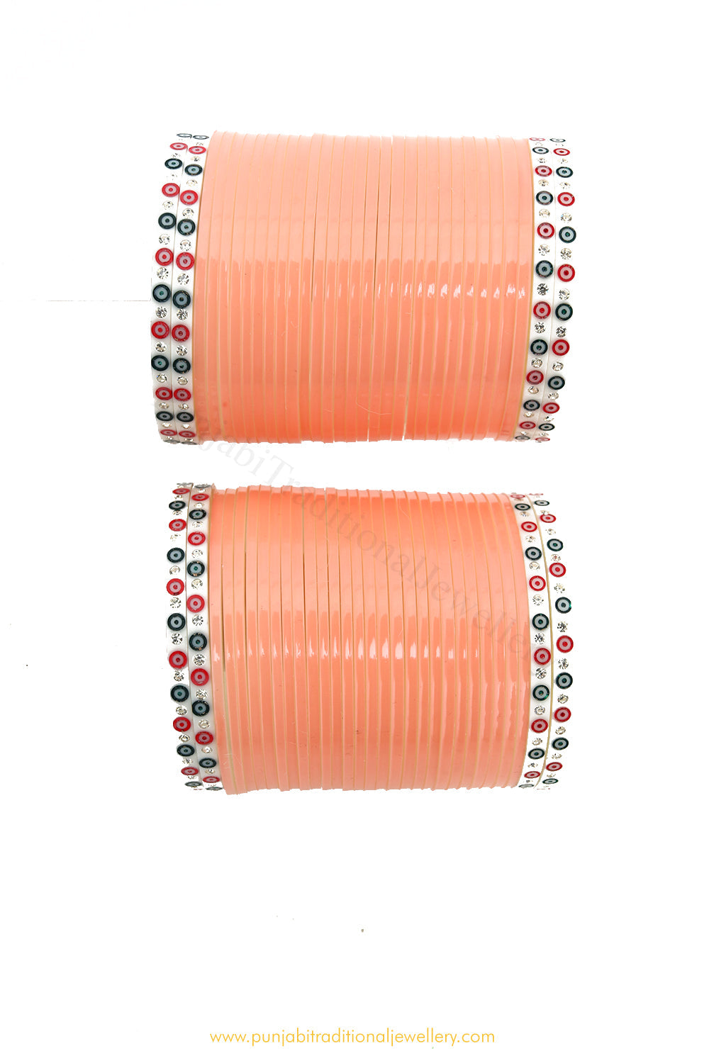 Peach Colour Traditional Bridal Chura By PTJ