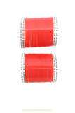 Bright Red Dotted Bridal Chura By PTJ