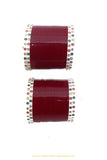 Mehroon Colour Dotted Bridal Chura By PTJ