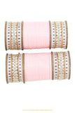 Peach Colour American Diamond Dotted Bridal Chura By PTJ
