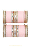 Pink Colour American Diamond Dotted Bridal Chura By PTJ