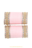 Pink Colour American Diamond Dotted Bridal Chura By PTJ