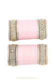 Pink Colour American Diamond Dotted Bridal Chura By PTJ
