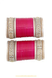 Raani Pink Colour American Diamond Dotted Bridal Chura By PTJ