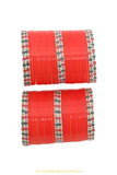 Orange Colour Dotted Bridal Chura By PTJ