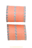Peach Colour Dotted Bridal Chura By PTJ