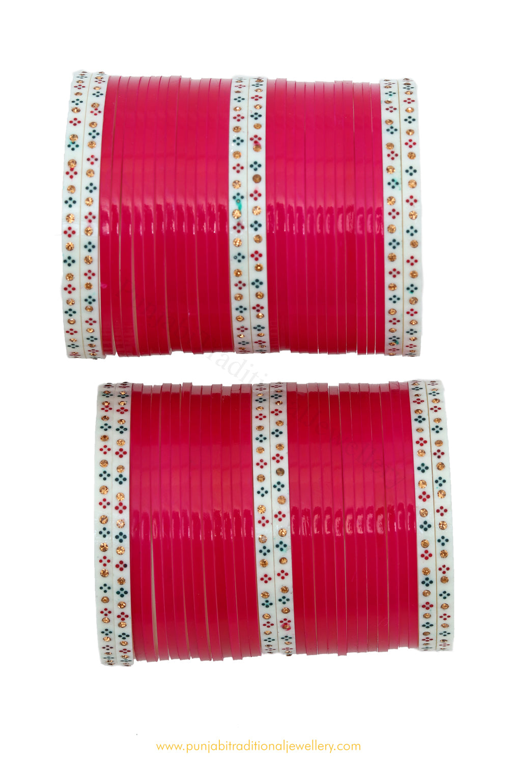 Red Colour Dotted Bridal Chura By PTJ