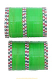 Parrot Green Colour Dotted Bridal Chura By PTJ