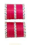 Raani Pink Colour Dotted Bridal Chura By PTJ