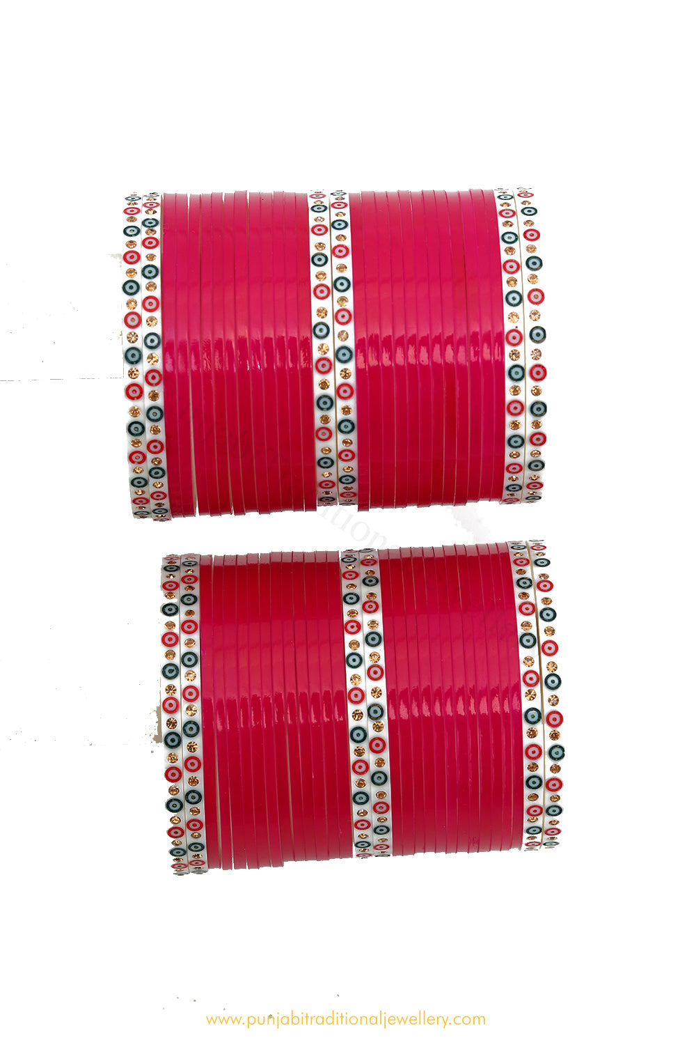 Red Colour Dotted Bridal Chura By PTJ