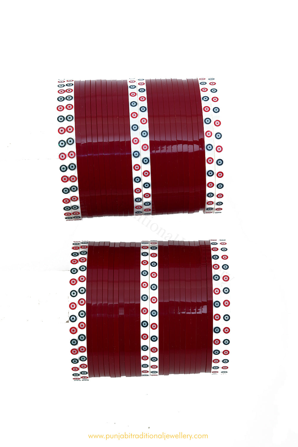 MaroonColour Dotted Bridal Chura By PTJ