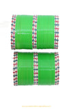Parrot Green Colour Dotted Bridal Chura By PTJ
