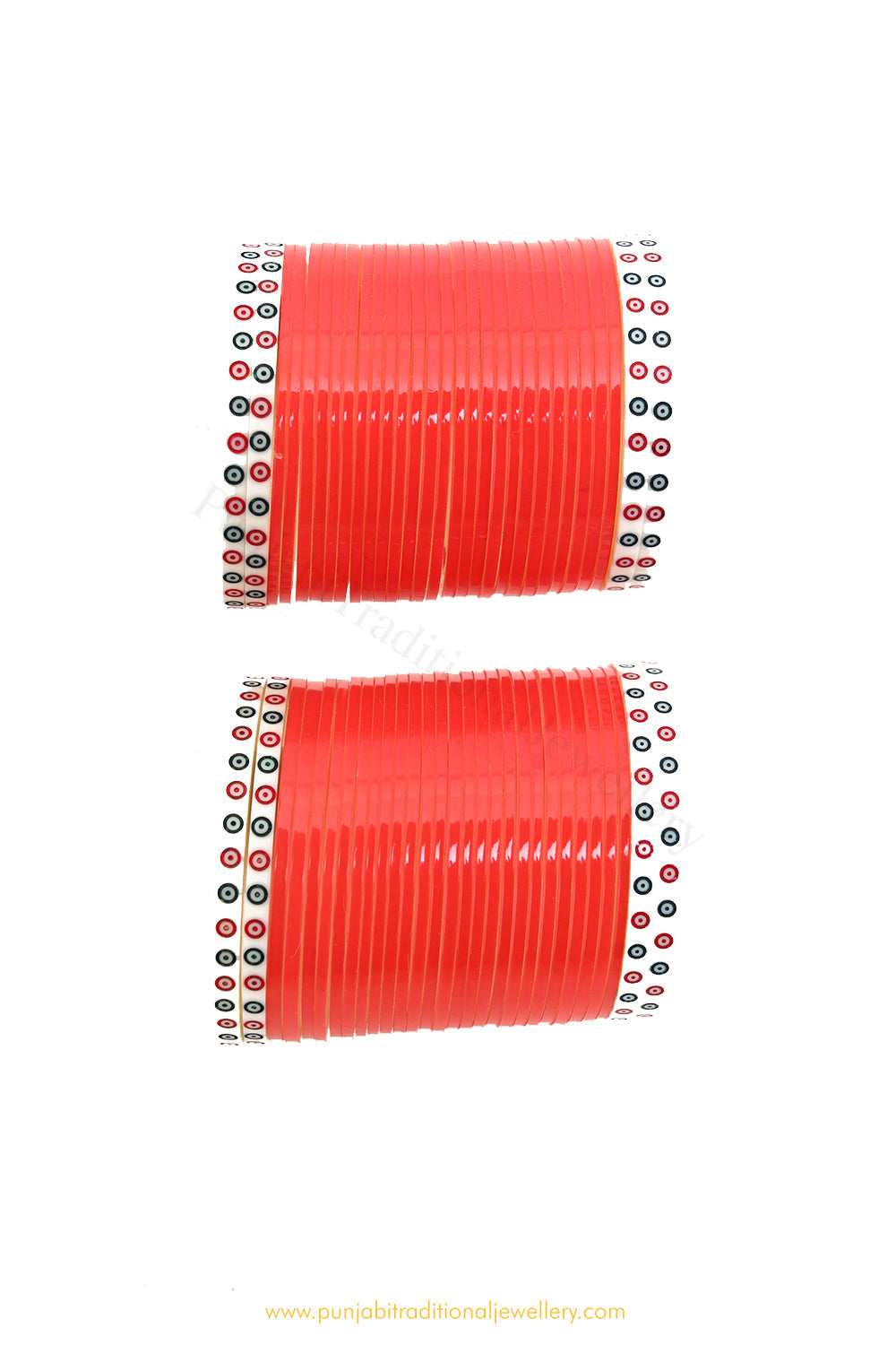 Bright Red Colour Traditional Bridal Chura By PTJ