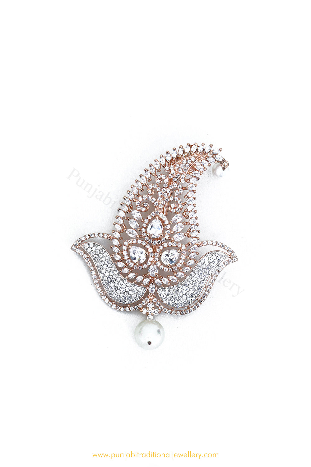 Rose Gold AD Kalgi | Punjabi Traditional Jewellery Exclusive