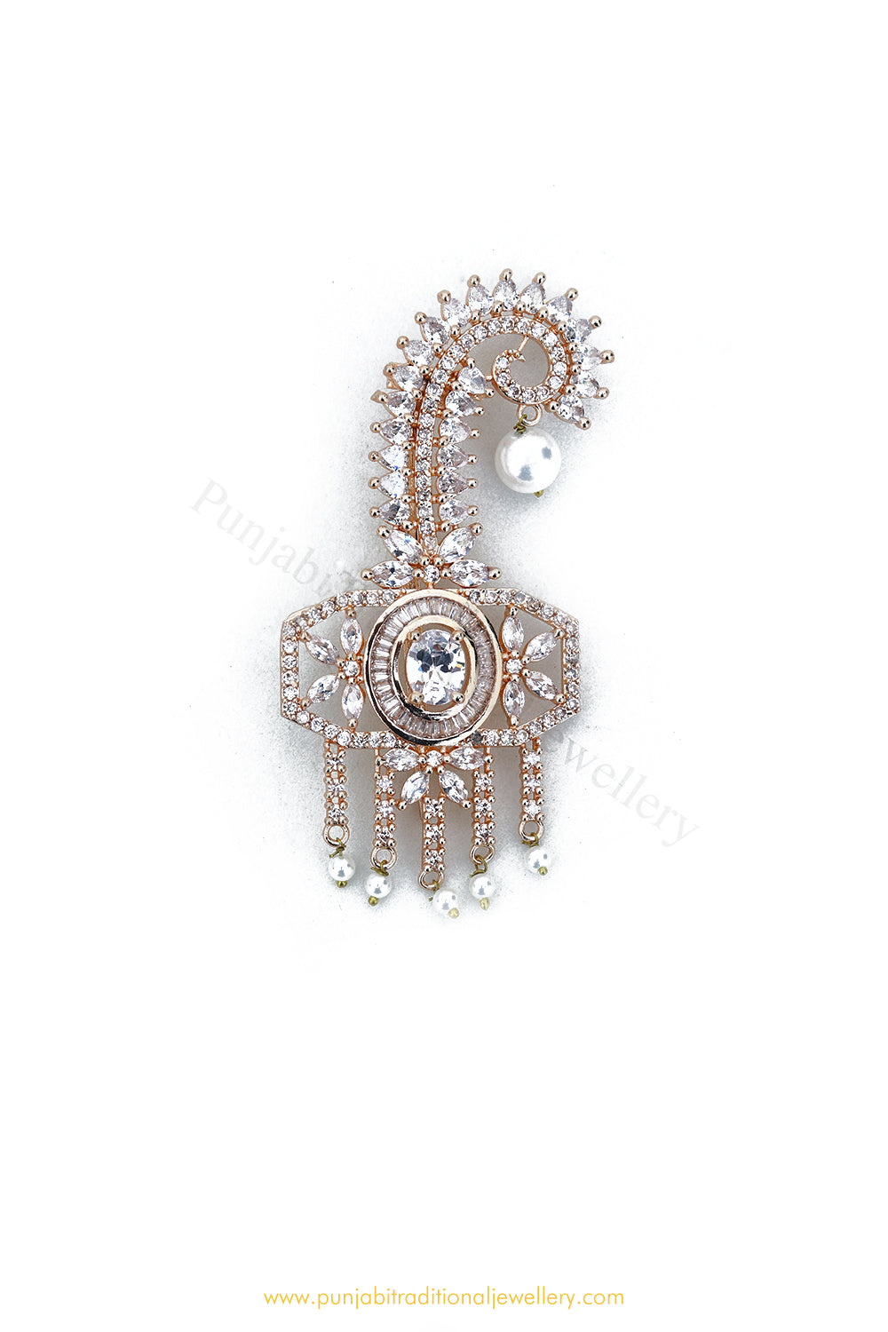Rose Gold AD  Kalgi | Punjabi Traditional Jewellery Exclusive