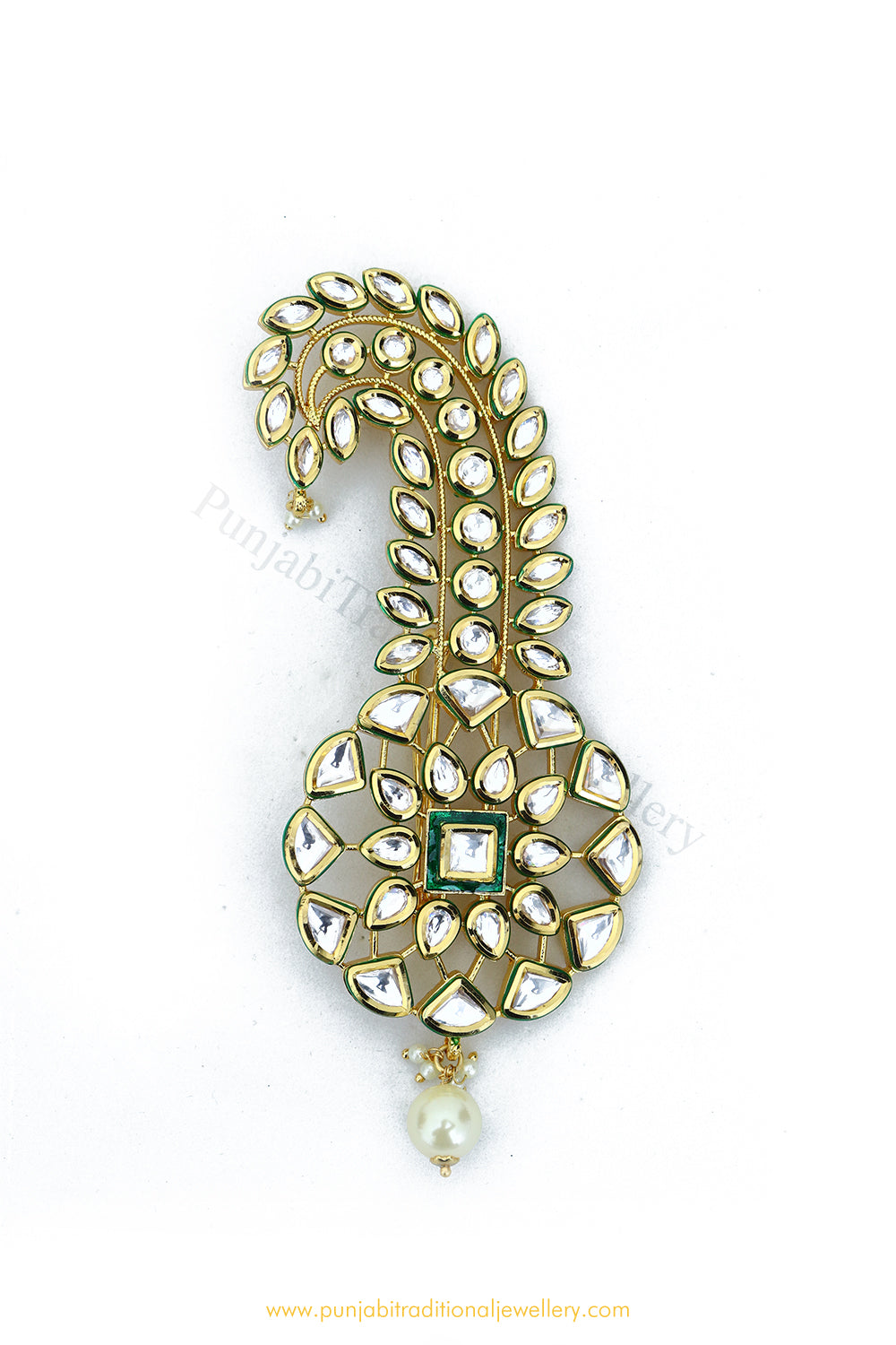 Gold Finished Pearl Kundan Kalgi | Punjabi Traditional Jewellery Exclusive