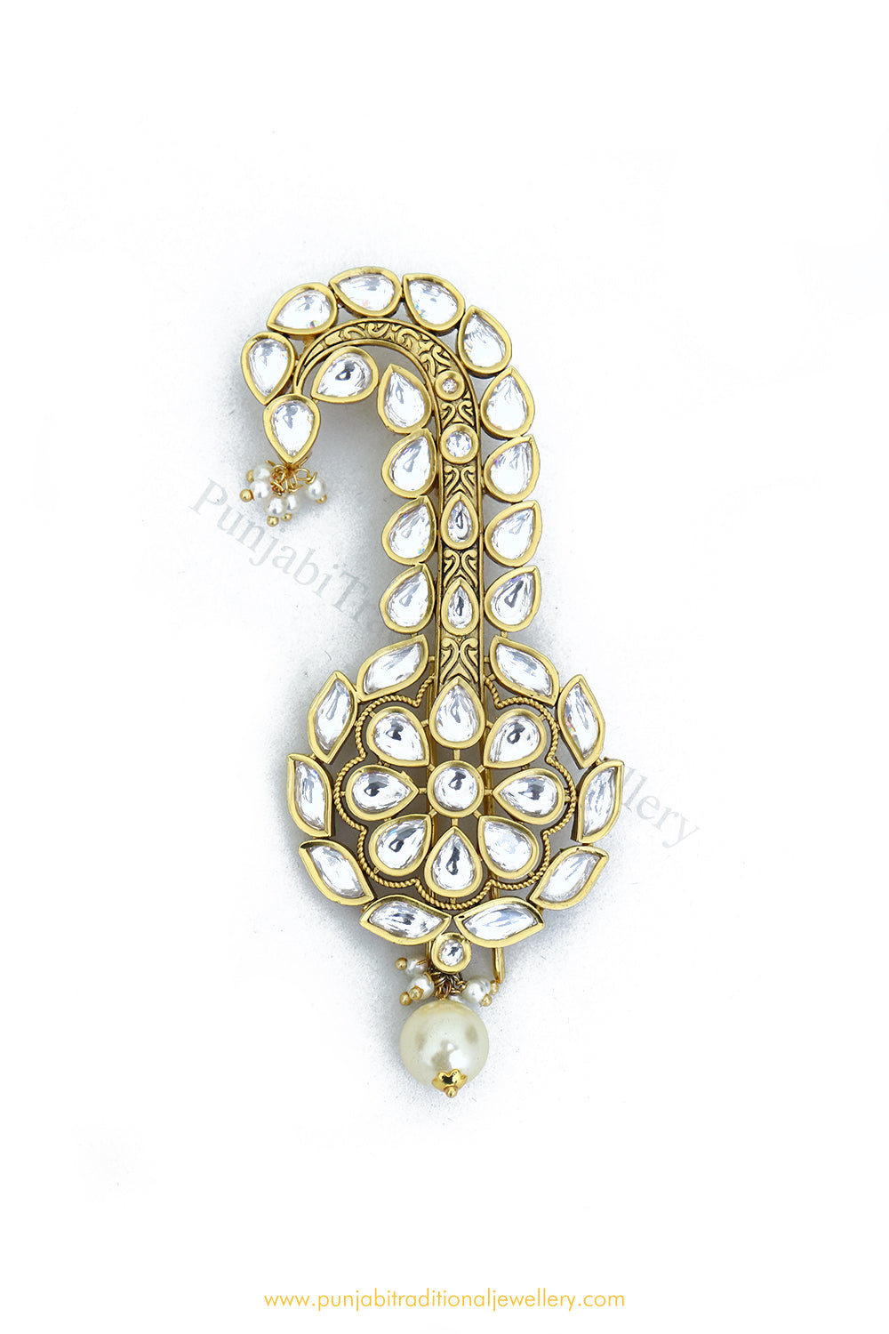 Gold Finished Pearl Kundan Kalgi | Punjabi Traditional Jewellery Exclusive