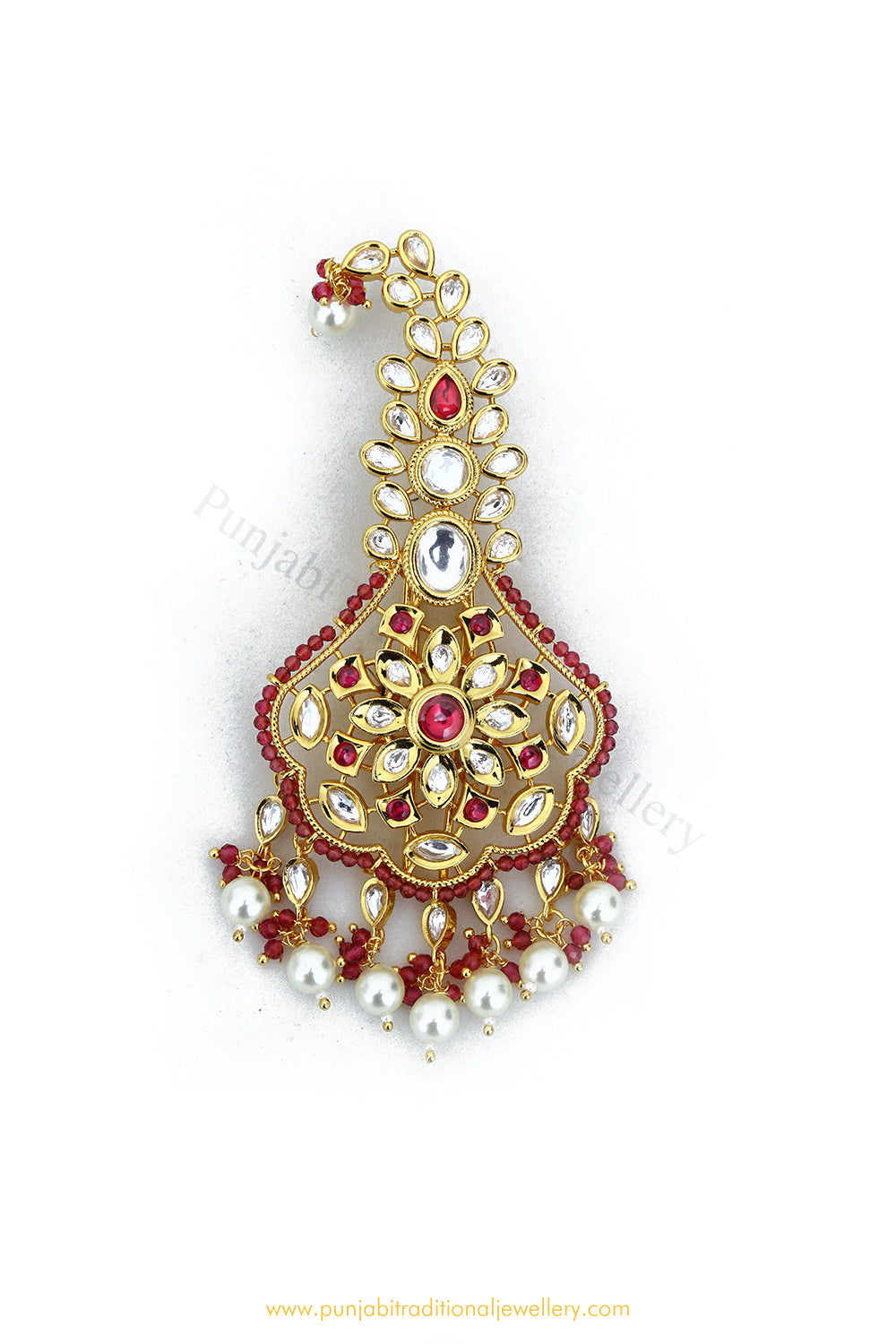 Gold Finished Ruby Kundan Kalgi | Punjabi Traditional Jewellery Exclusive