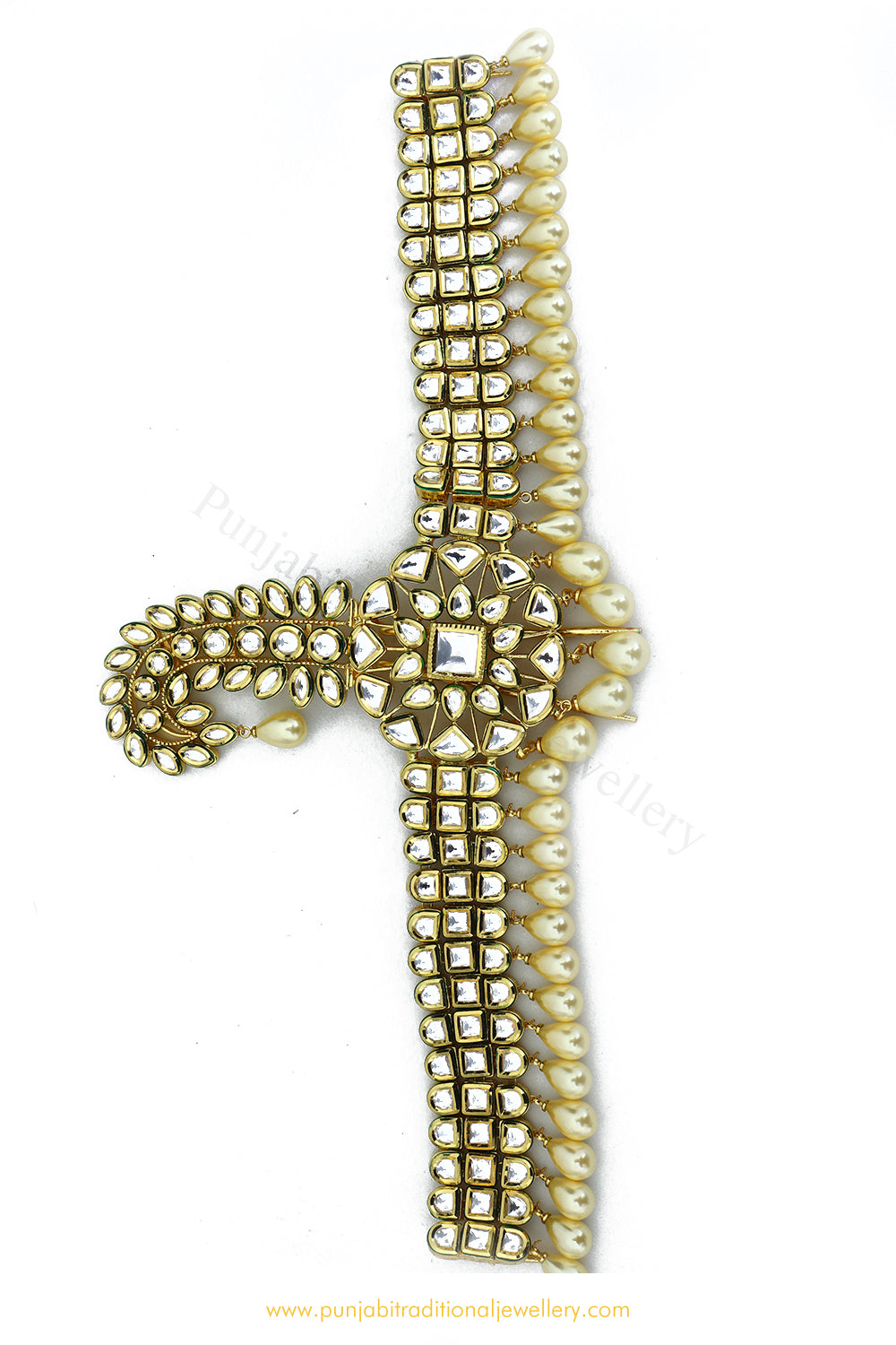 Gold Finished Pearl Kundan Kalgi | Punjabi Traditional Jewellery Exclusive