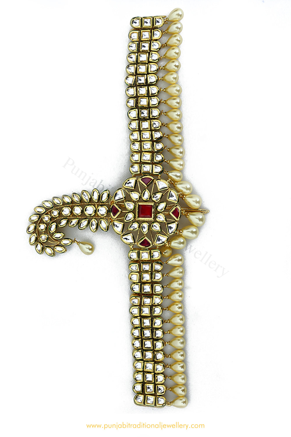 Gold Finished Ruby Emerald Kundan Kalgi | Punjabi Traditional Jewellery Exclusive