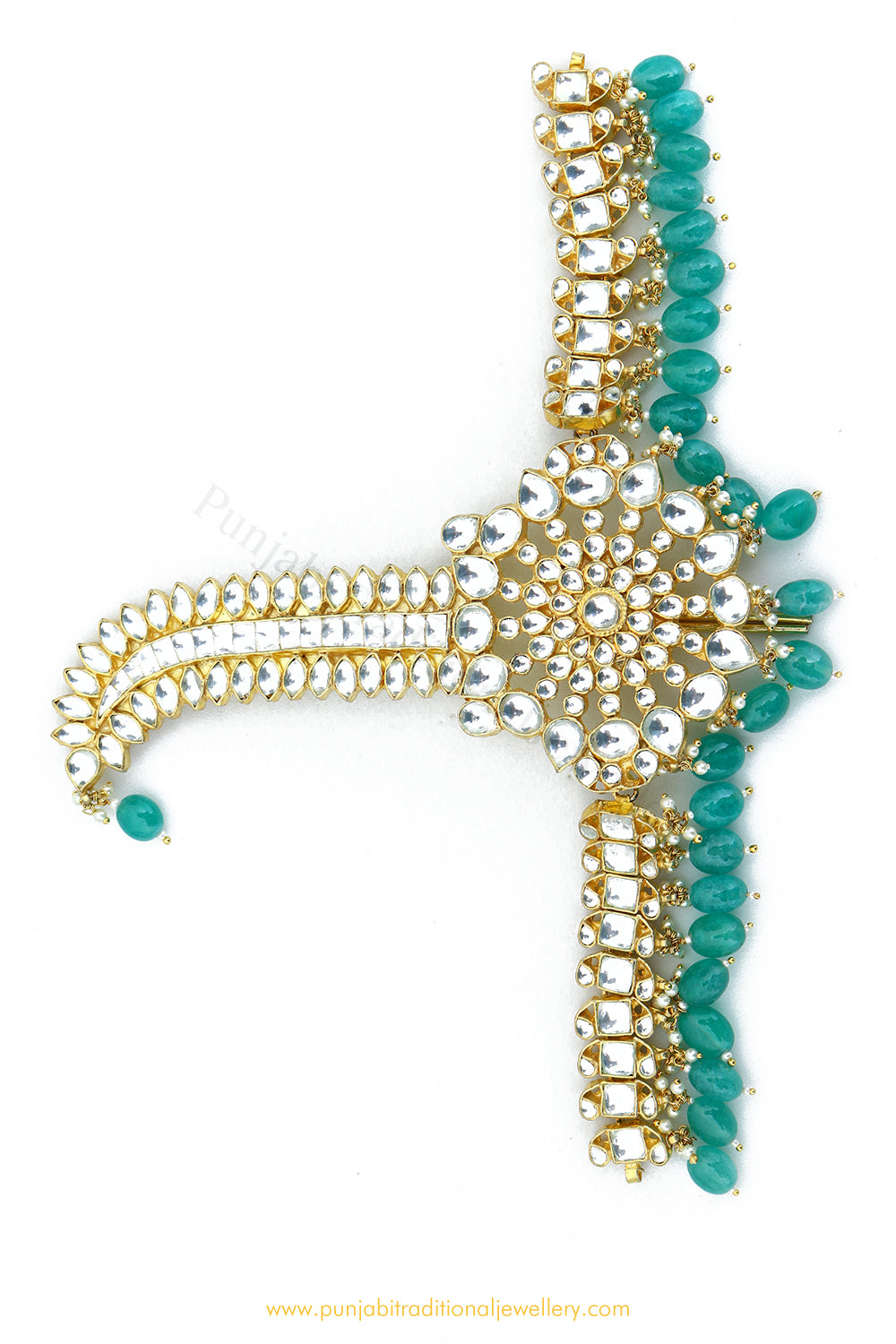 Gold Finished Emerald Kundan Kalgi | Punjabi Traditional Jewellery Exclusive