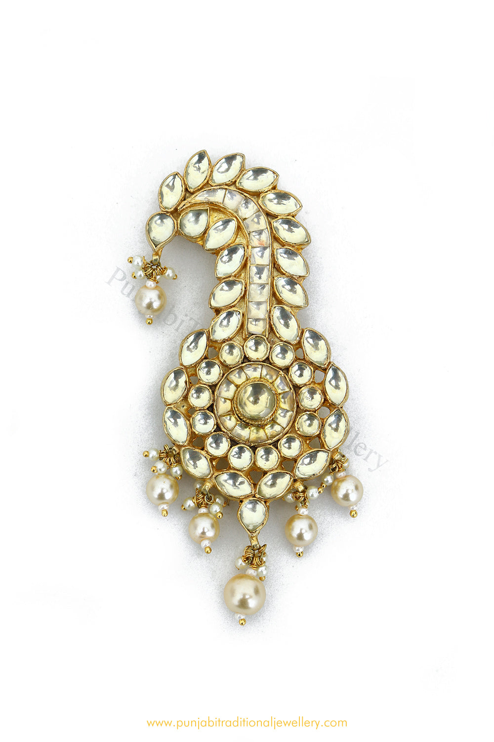 Gold Finished Pearl Kundan Kalgi | Punjabi Traditional Jewellery Exclusive