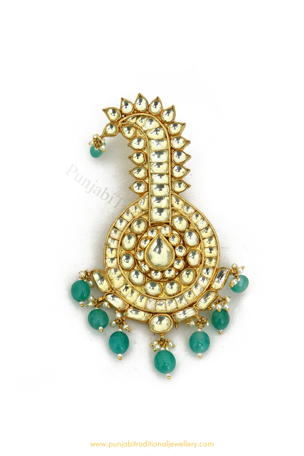Gold Finished Emerald Kundan Kalgi | Punjabi Traditional Jewellery Exclusive