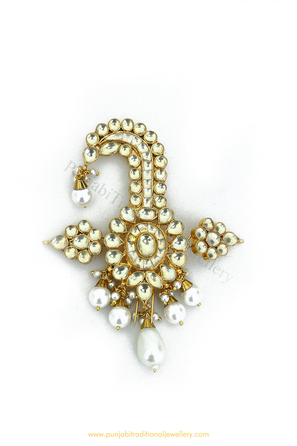 Gold Finished Pearl Kundan Kalgi | Punjabi Traditional Jewellery Exclusive
