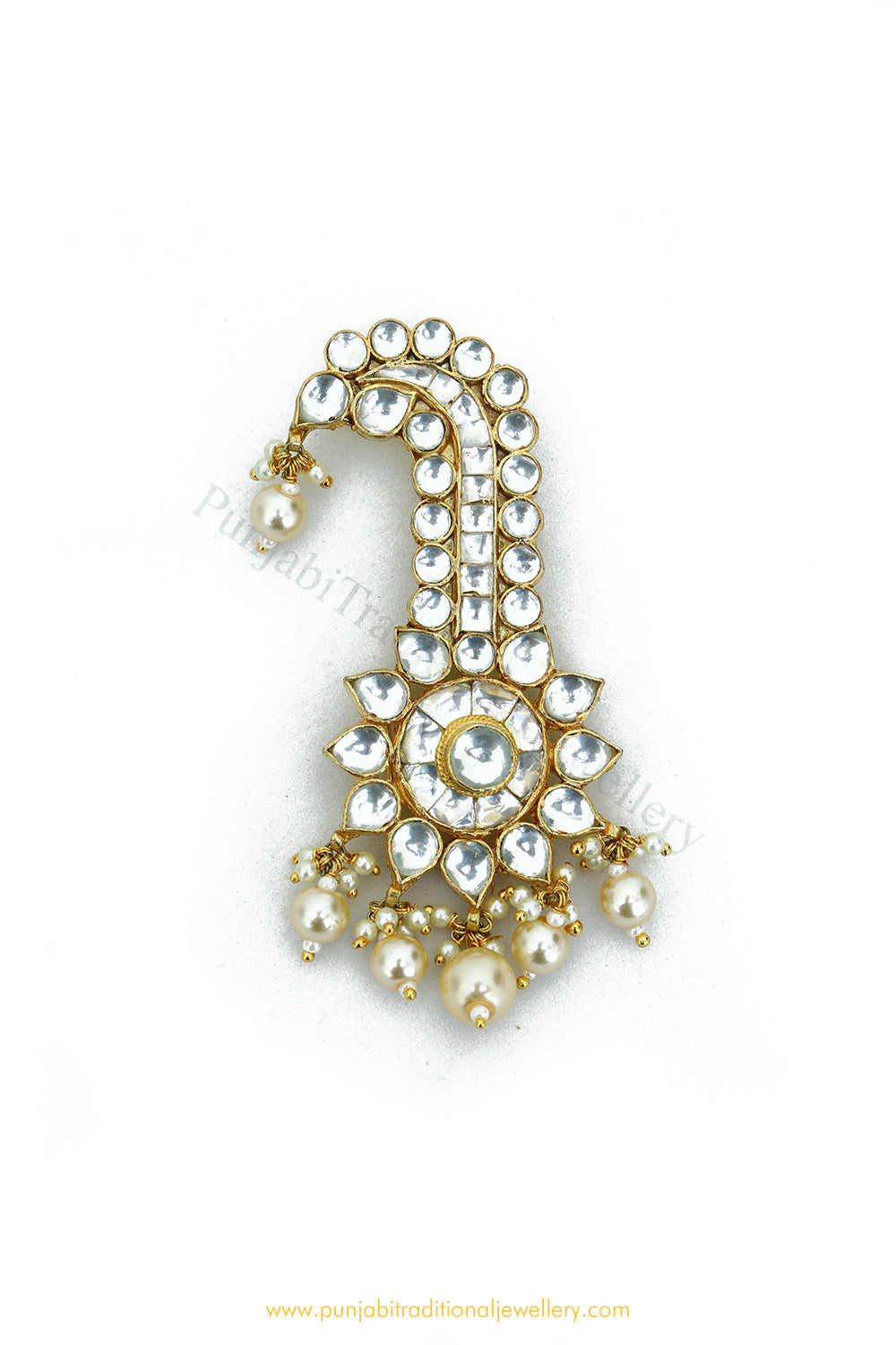 Gold Finished Pearl Kundan Kalgi | Punjabi Traditional Jewellery Exclusive