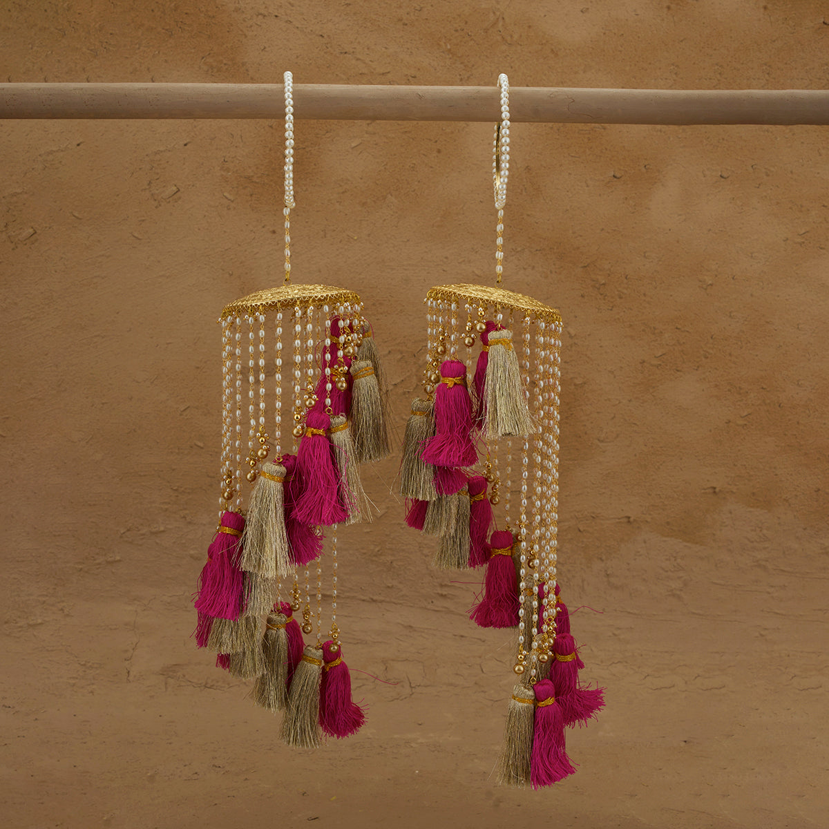 Zarnaz  Gold Plated Kalira With Shell Pearls