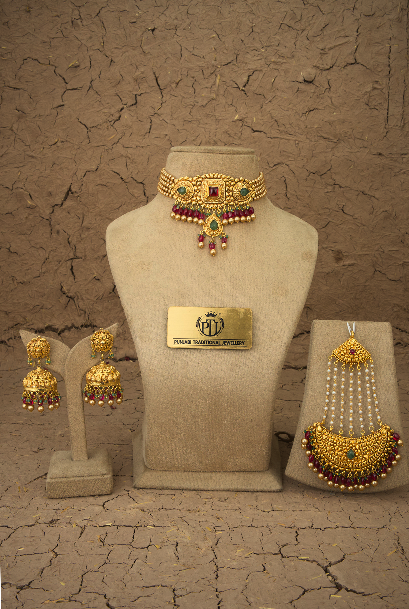Rohani choker Earing Passa Handcrafted Gold Plated