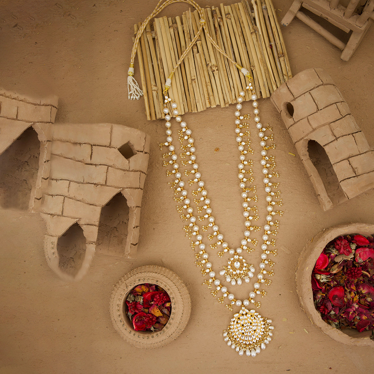 Parinaz Achkan Mala Pearl Semi Precious Beads