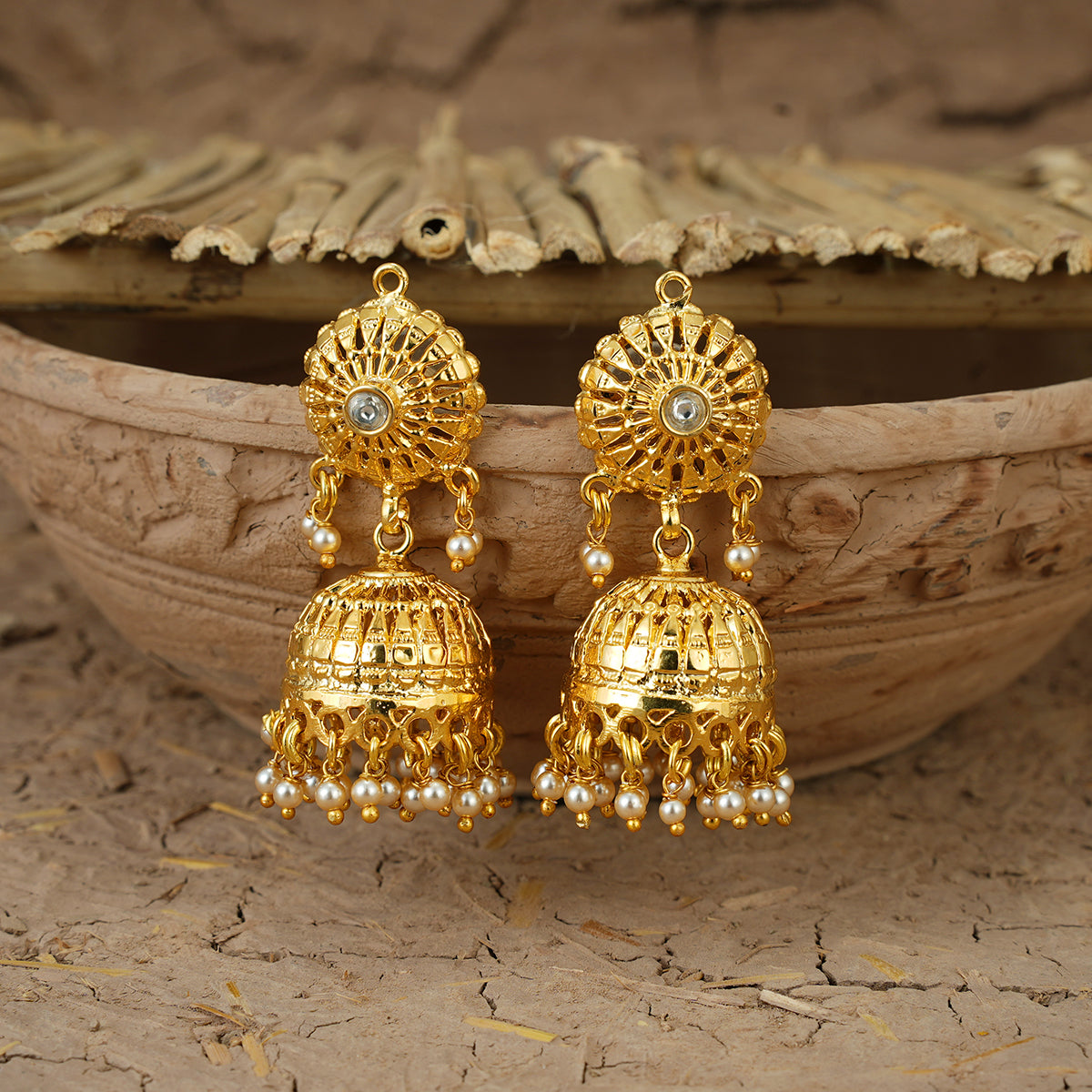 Sitara Jhumki Handcrafted Gold Plated