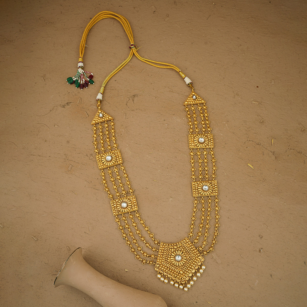 Iraa Ranihaar Earrings Tika Set Handcrafted Gold Plated