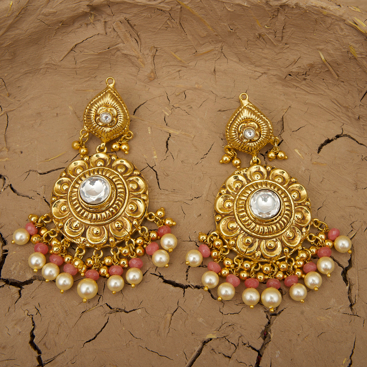 Janki Pendent Earrings Set Handcrafted Gold Plated