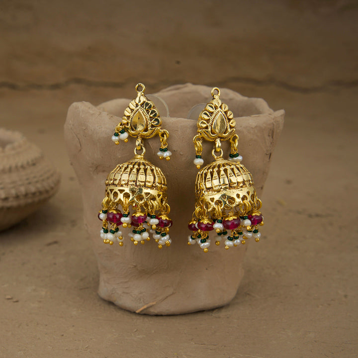 Bhavi Jhumki Handcrafted Gold Plated