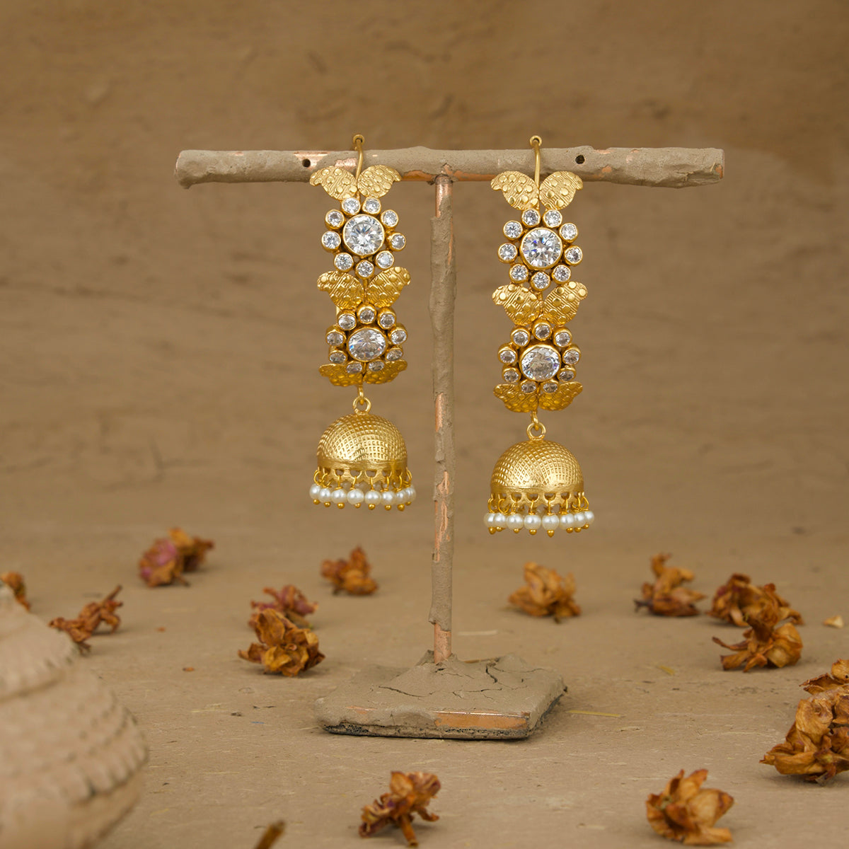 Aafreen Jhumki Handcrafted Gold Plated