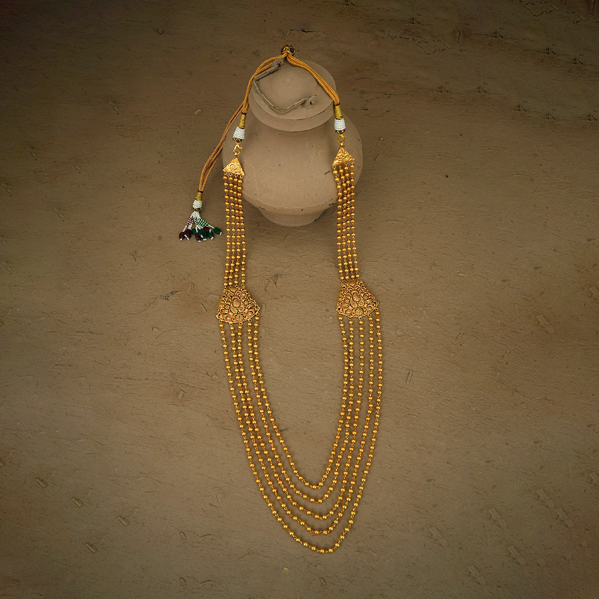 Meera Ranihaar Earrings Set Handcrafted Gold Plated