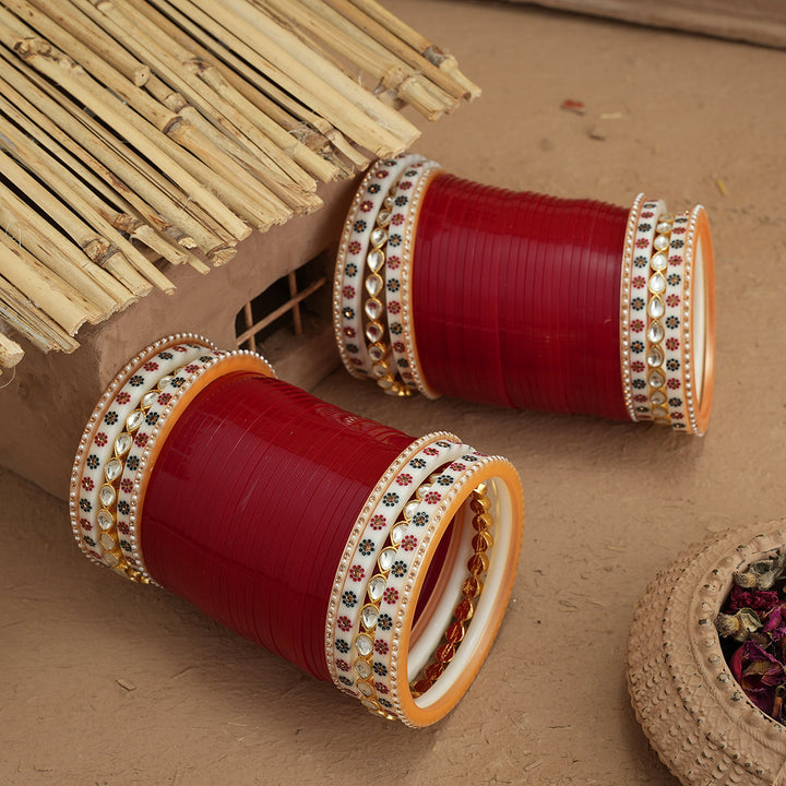 Zehra Wedding Churra Redish Maroon Colour