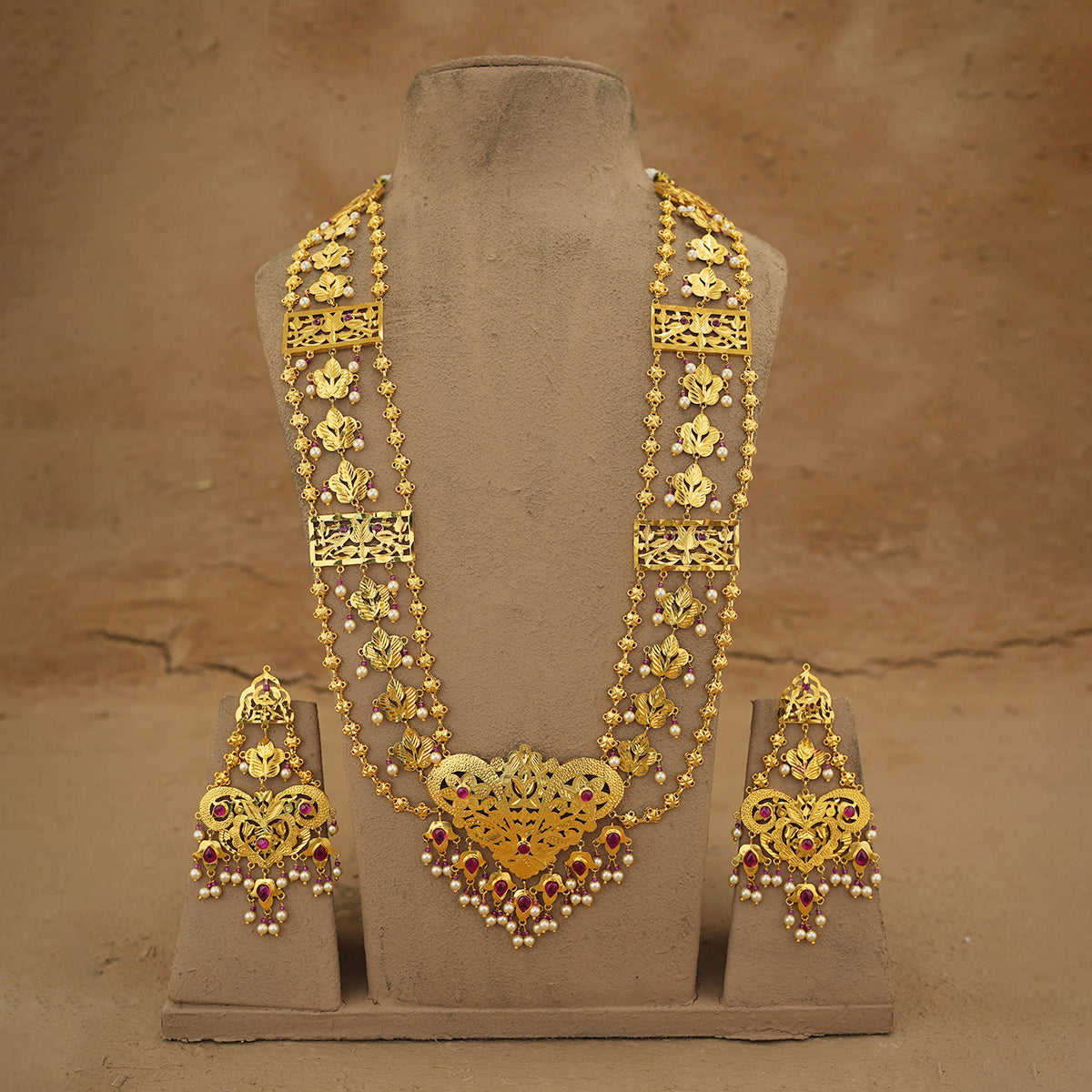 Heer Ranihaar Earrings Set Handcrafted Gold Plated