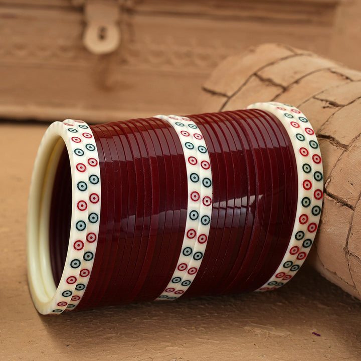 Noorani Wedding Churra Maroon Colour
