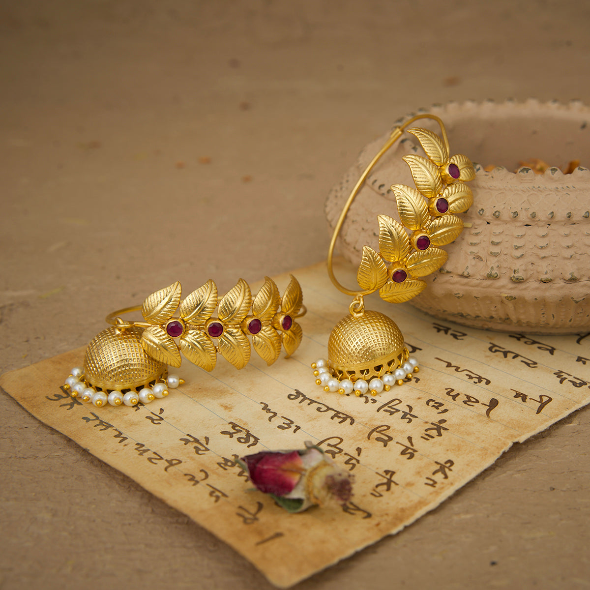 Noorja Jhumki Handcrafted Gold Plated