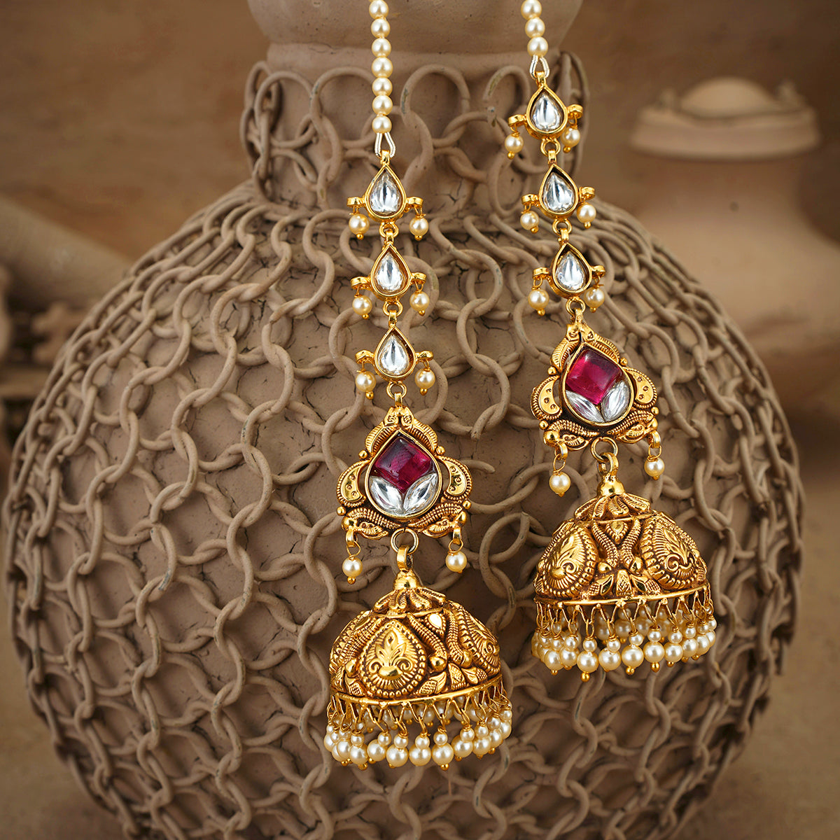 Babool Jhumki Handcrafted Gold Plated