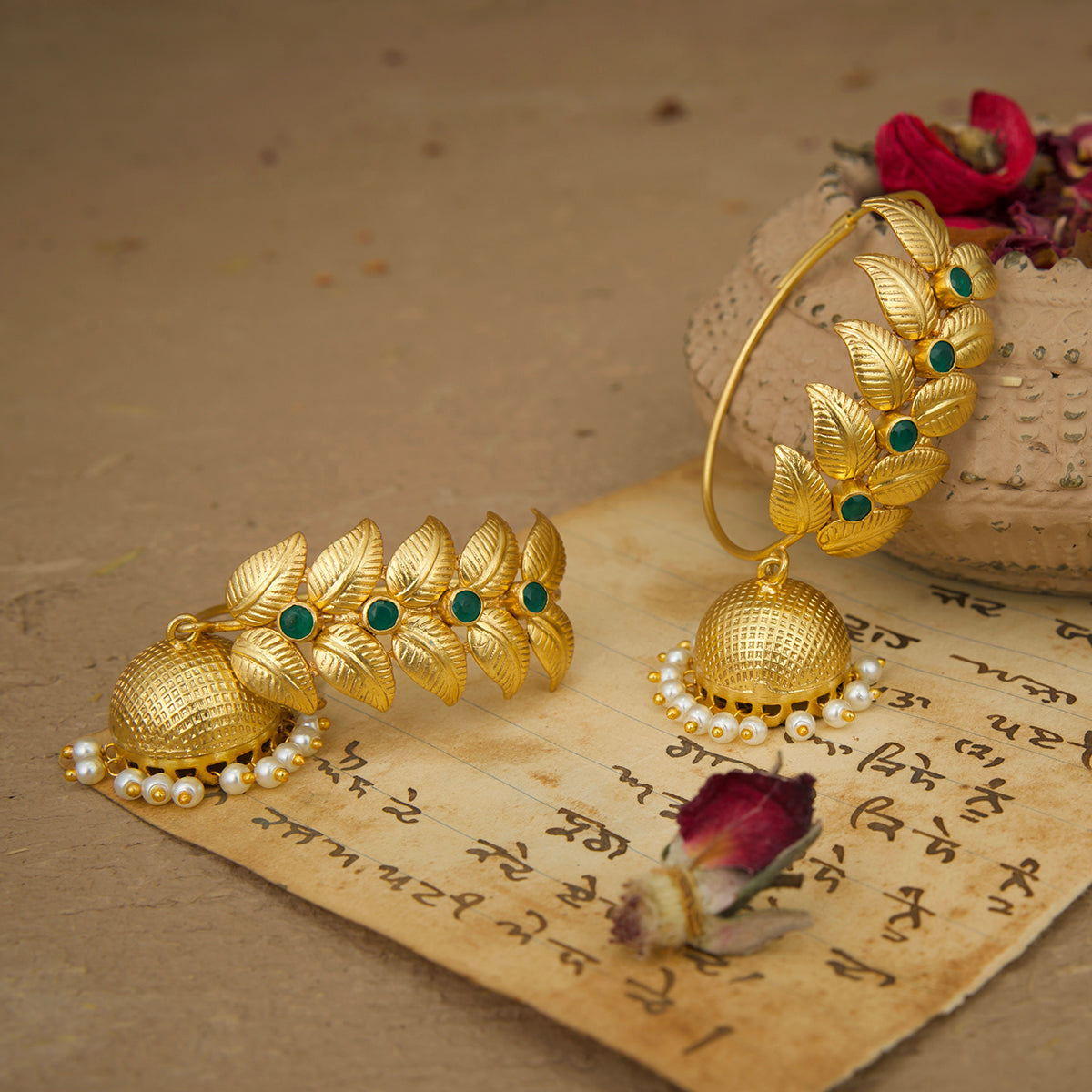 Amaya Jhumki Handcrafted Gold Plated