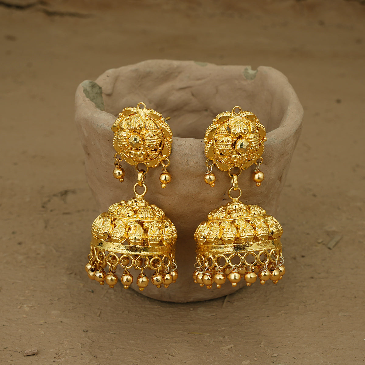 Siya Ranihaar Earrings Set Handcrafted Gold Plated