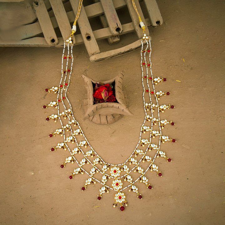 Zarnaz  Achkan Mala Ruby Semi Precious Beads